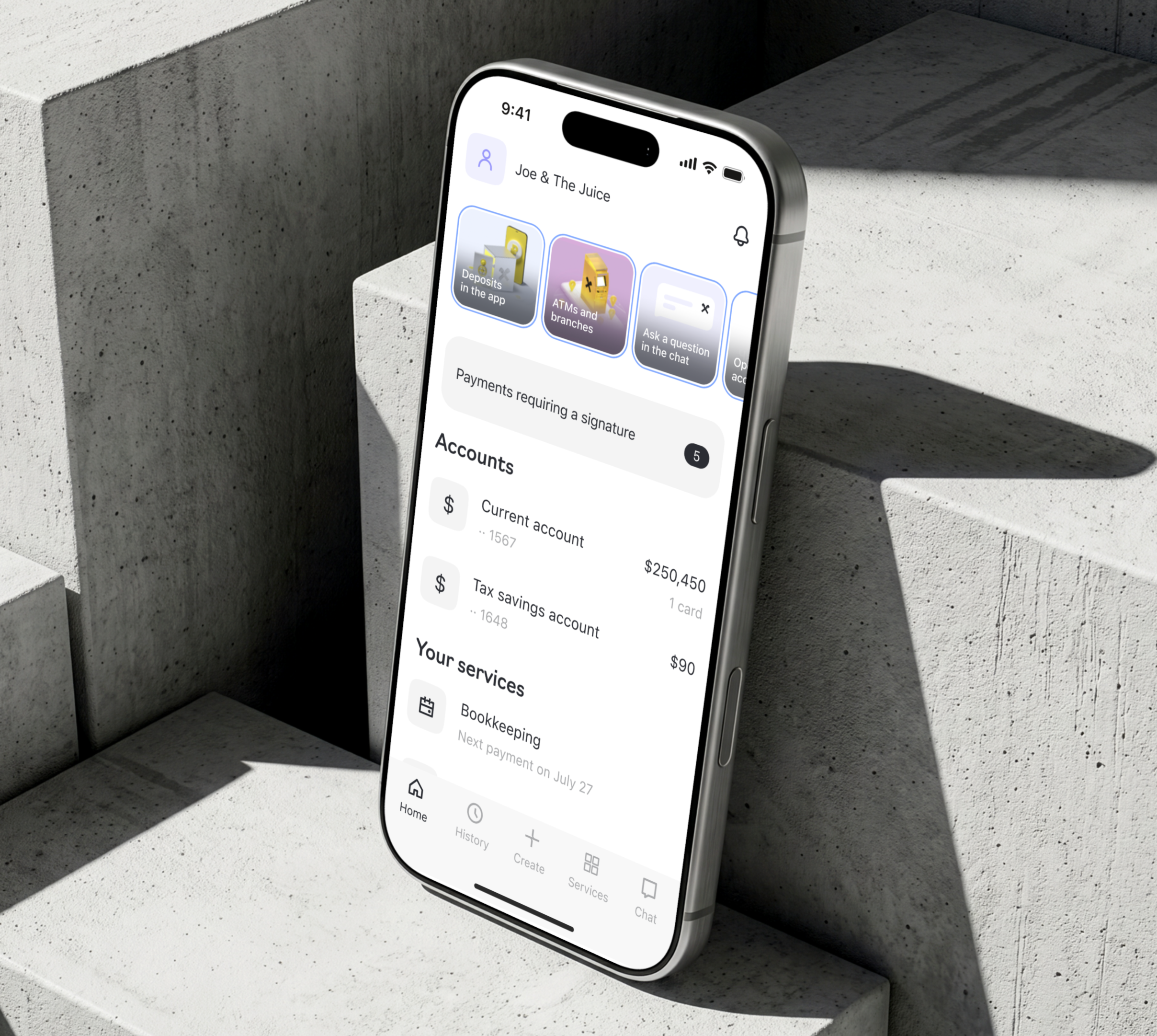 Main screen redesign for mobile adoption — Raiffeisen Business app