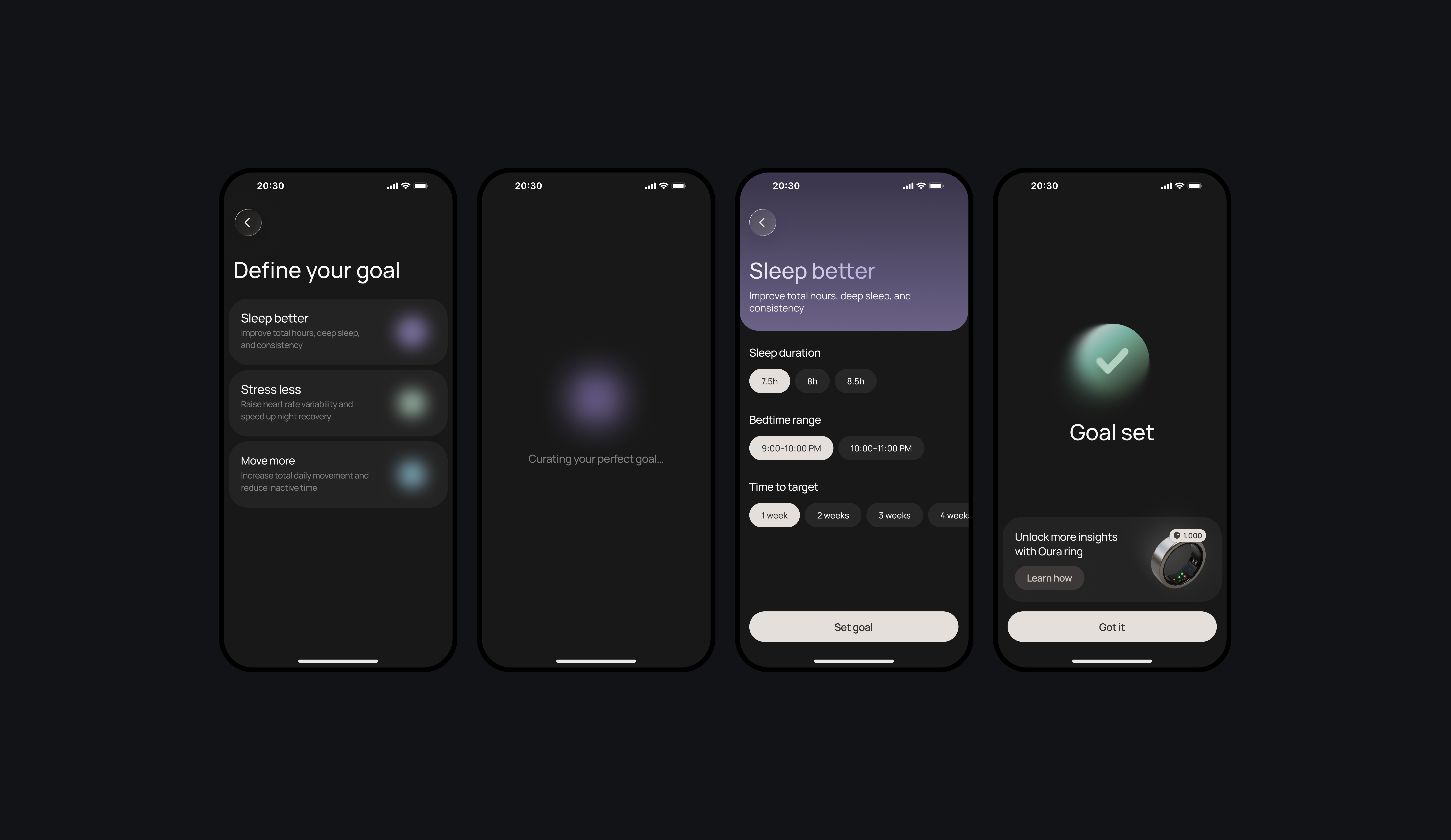 Goal creation flow