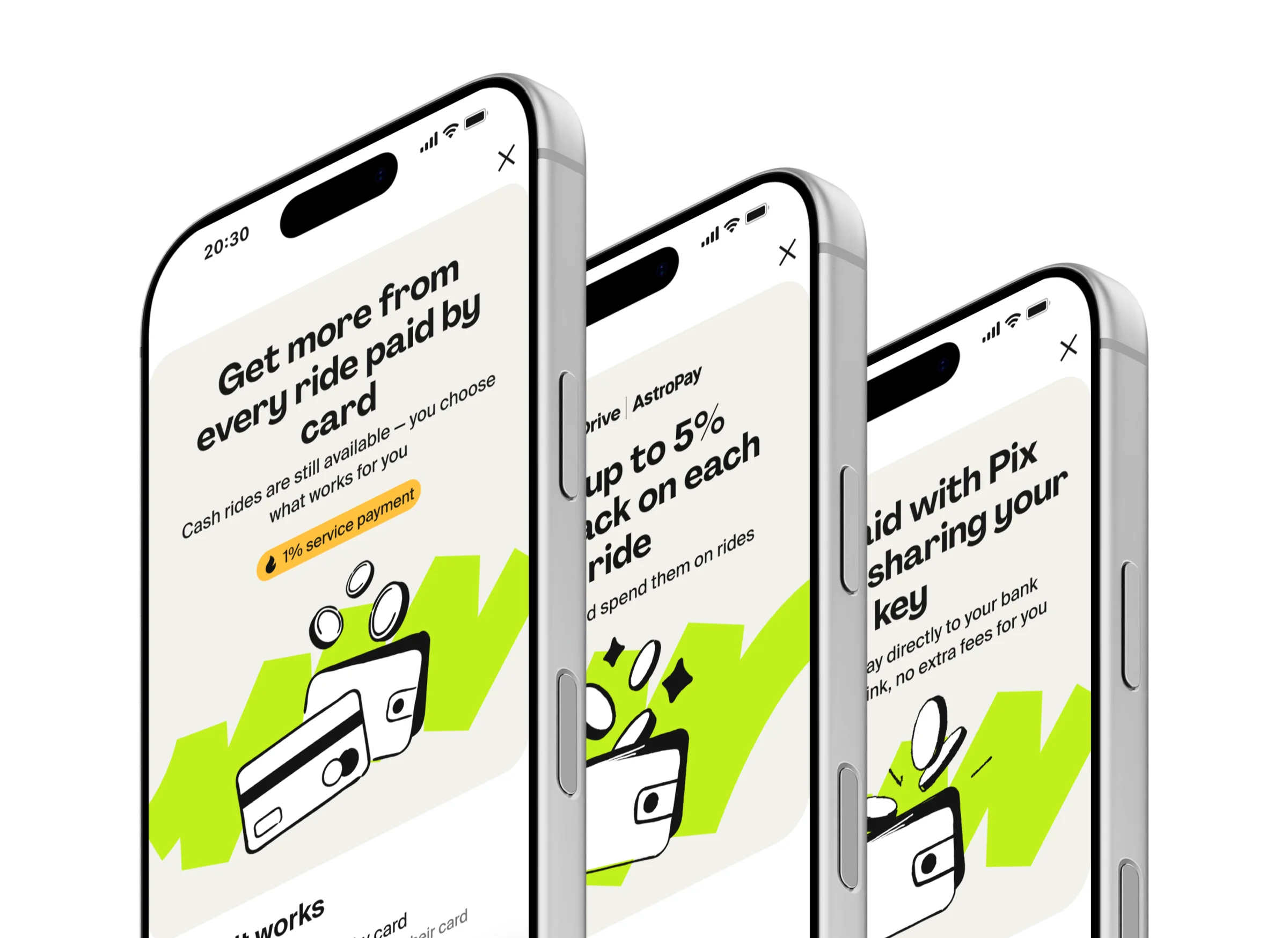 Card payments, cashback and Pix onboarding